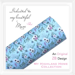 ⋅ My Highland Home ⋅ Blue Scottish Highland Floral ⋅ Custom Printed Vegan Faux Leather ⋅