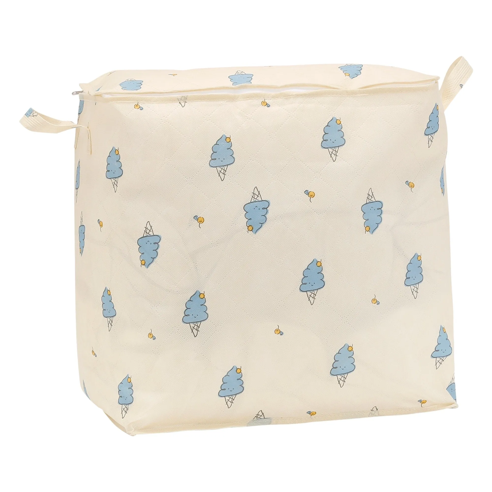 1 Pack Clothes Storage, Storage Bags, Foldable Moving Bags for Organizing, Closet Organizers, and Storage with Handles Beige