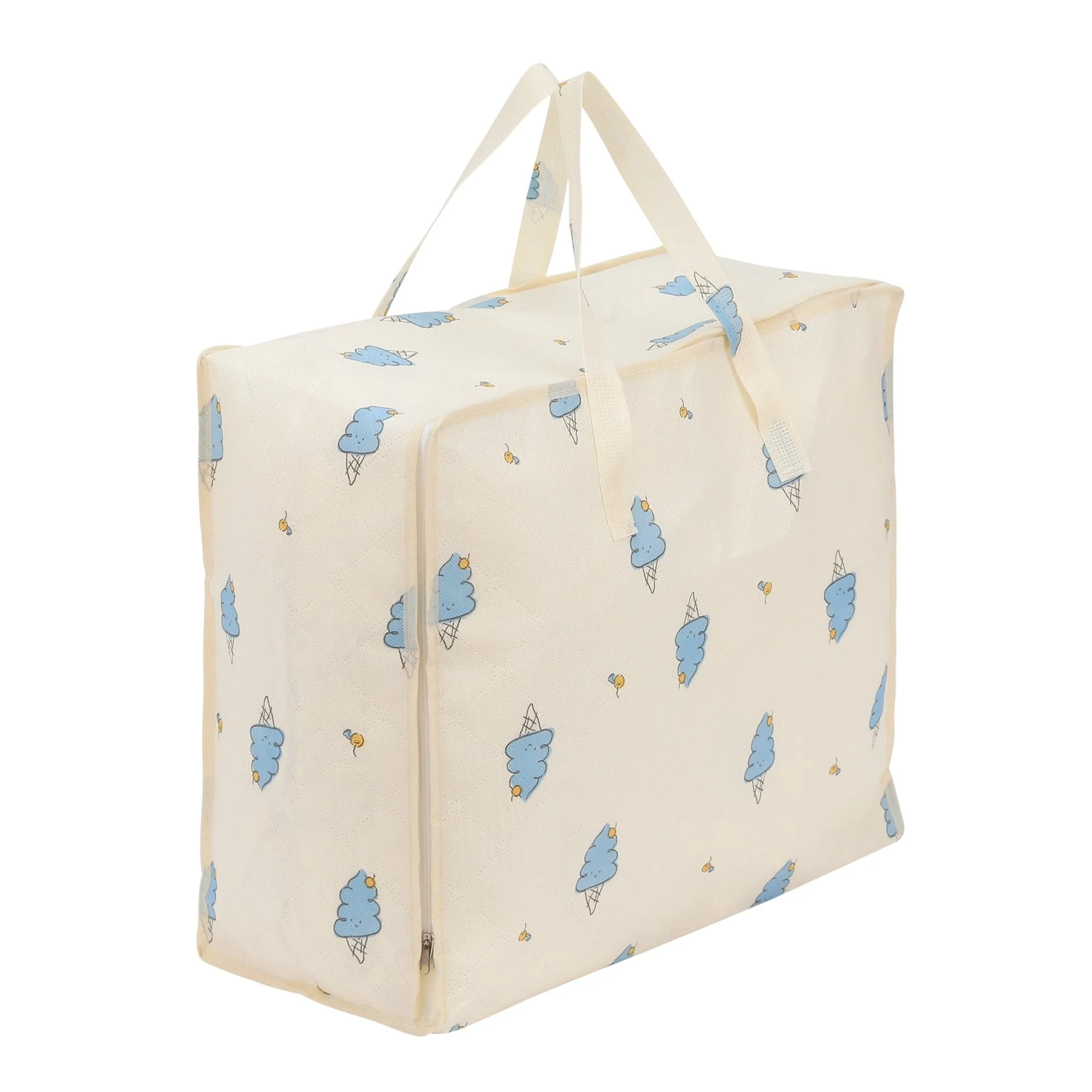 1 Pack Clothes Storage, Storage Bags, Foldable Moving Bags for Organizing, Closet Organizers, and Storage with Handles Beige