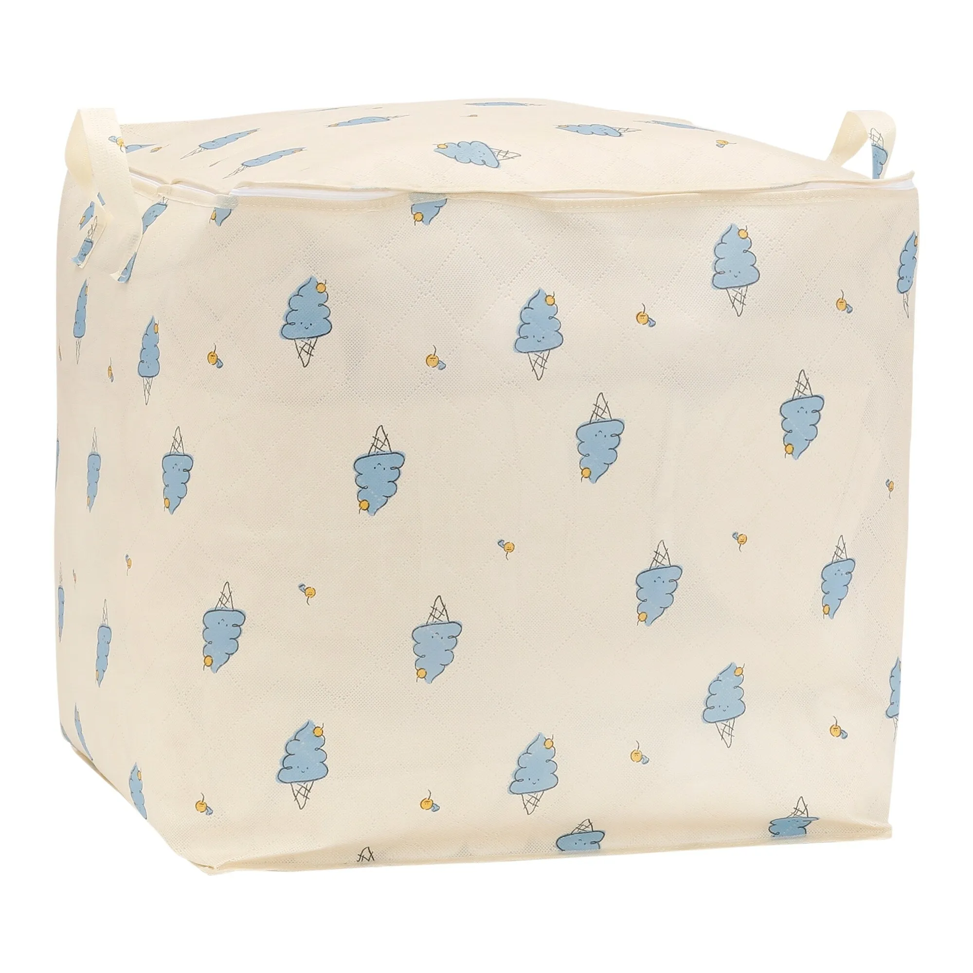 1 Pack Clothes Storage, Storage Bags, Foldable Moving Bags for Organizing, Closet Organizers, and Storage with Handles Beige