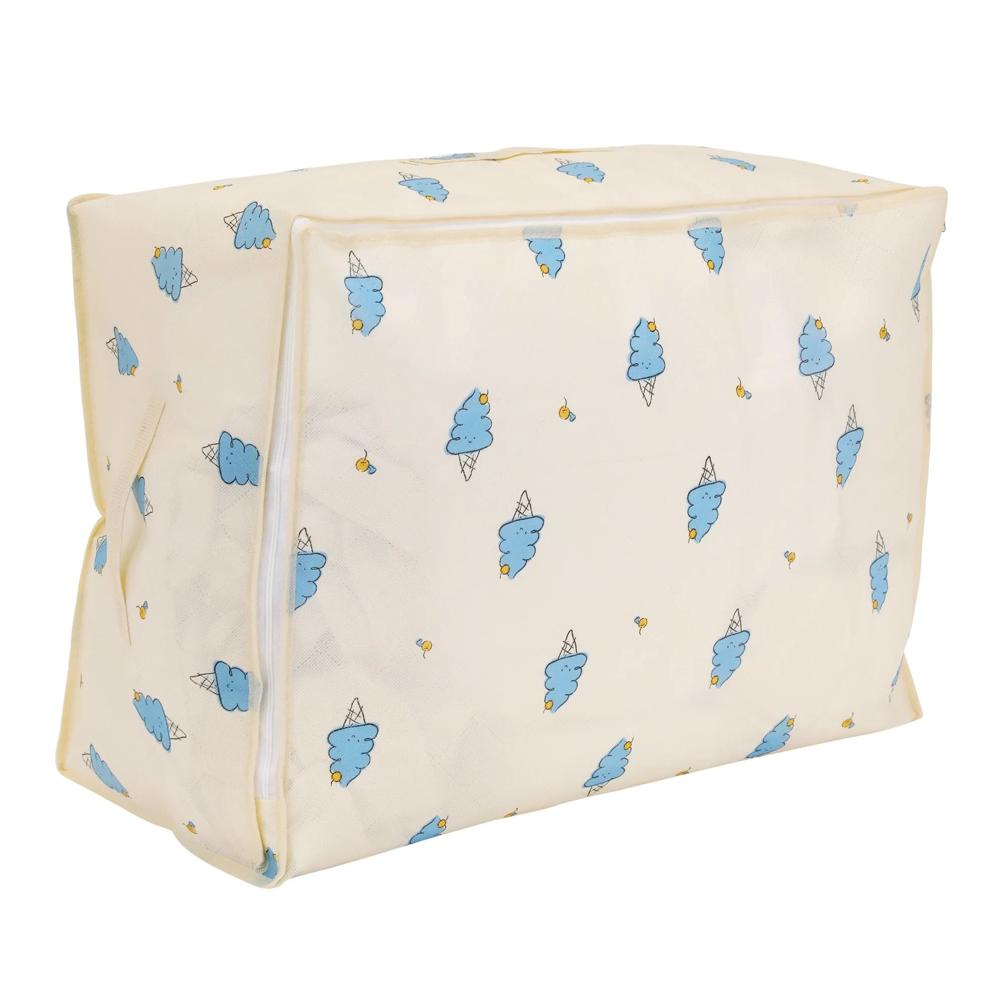 1 Pack Clothes Storage, Storage Bags, Foldable Moving Bags for Organizing, Closet Organizers, and Storage with Handles Beige