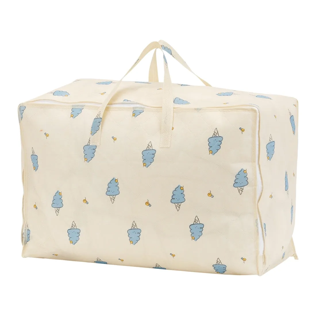 1 Pack Clothes Storage, Storage Bags, Foldable Moving Bags for Organizing, Closet Organizers, and Storage with Handles Beige