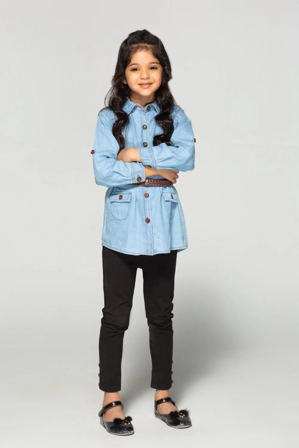1 PC Stitched Denim Shirt