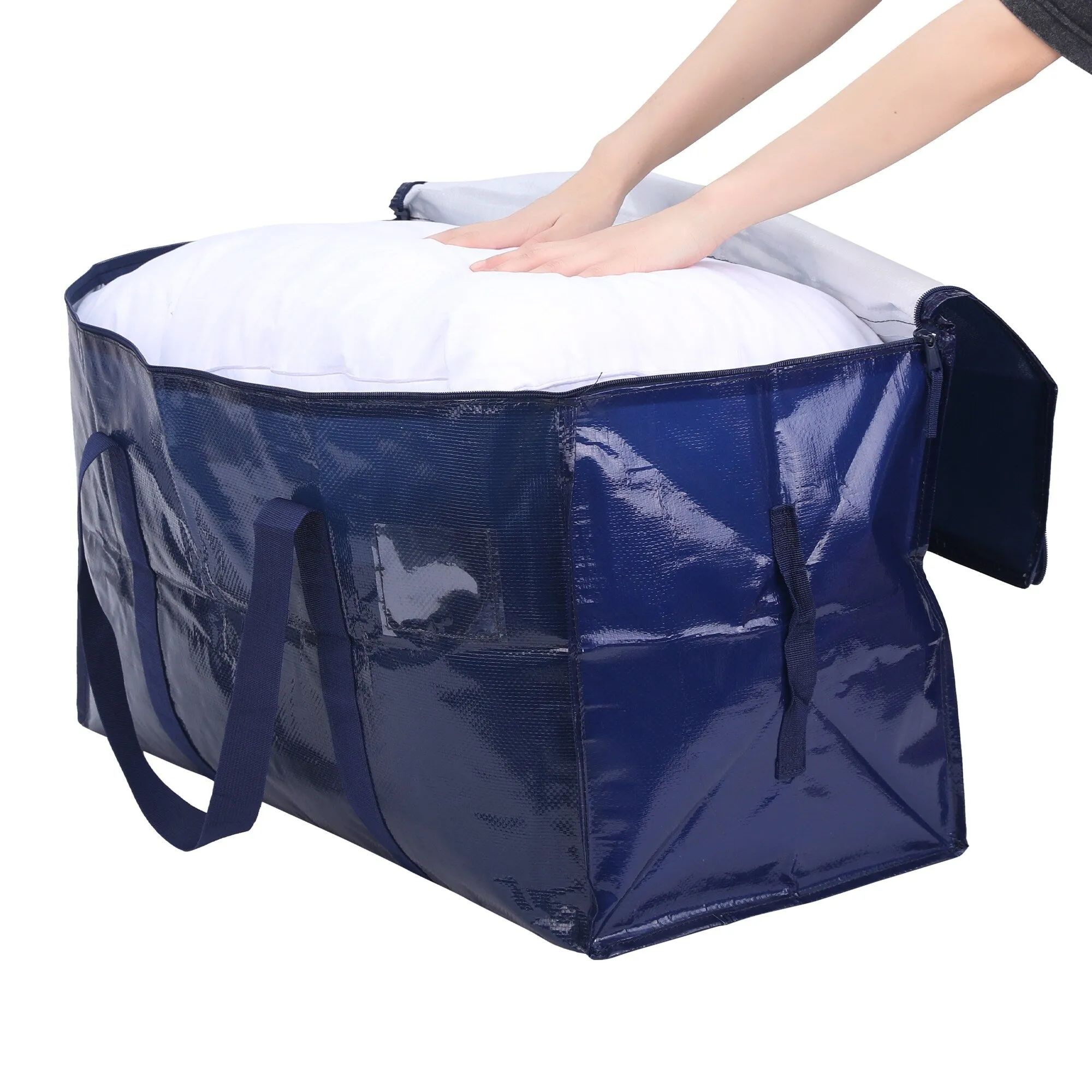 1 Pcs Clothes Storage Bags with Handles, Moving Bags for Organizing Clothing, Comforters, Closet Organizers and Storage