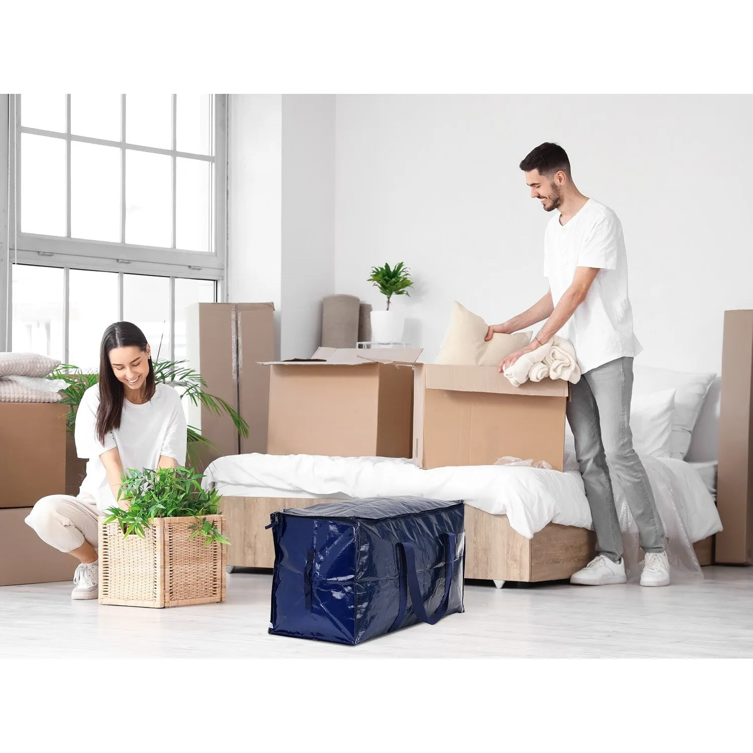 1 Pcs Clothes Storage Bags with Handles, Moving Bags for Organizing Clothing, Comforters, Closet Organizers and Storage