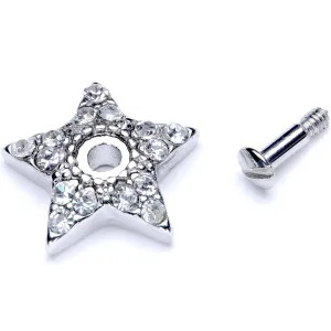 14 Gauge Clear Gem 10mm Five Point Star Dermal Top