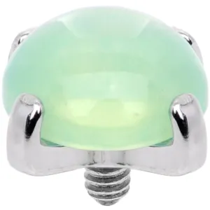 14 Gauge Natural Green Jade Externally Threaded Dermal Anchor Top