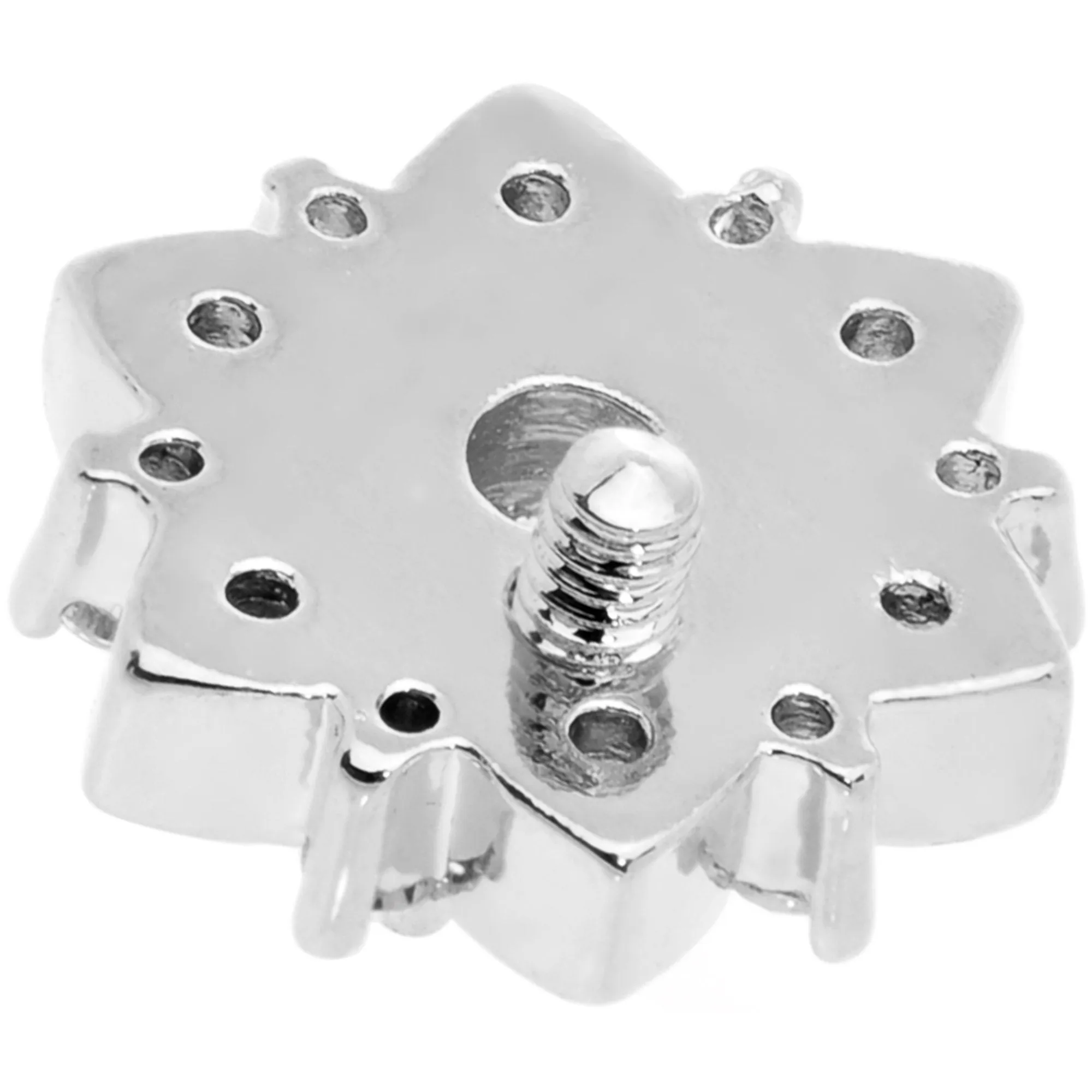 14 Gauge White Faux Opal Floral Glam Dermal Anchor Top