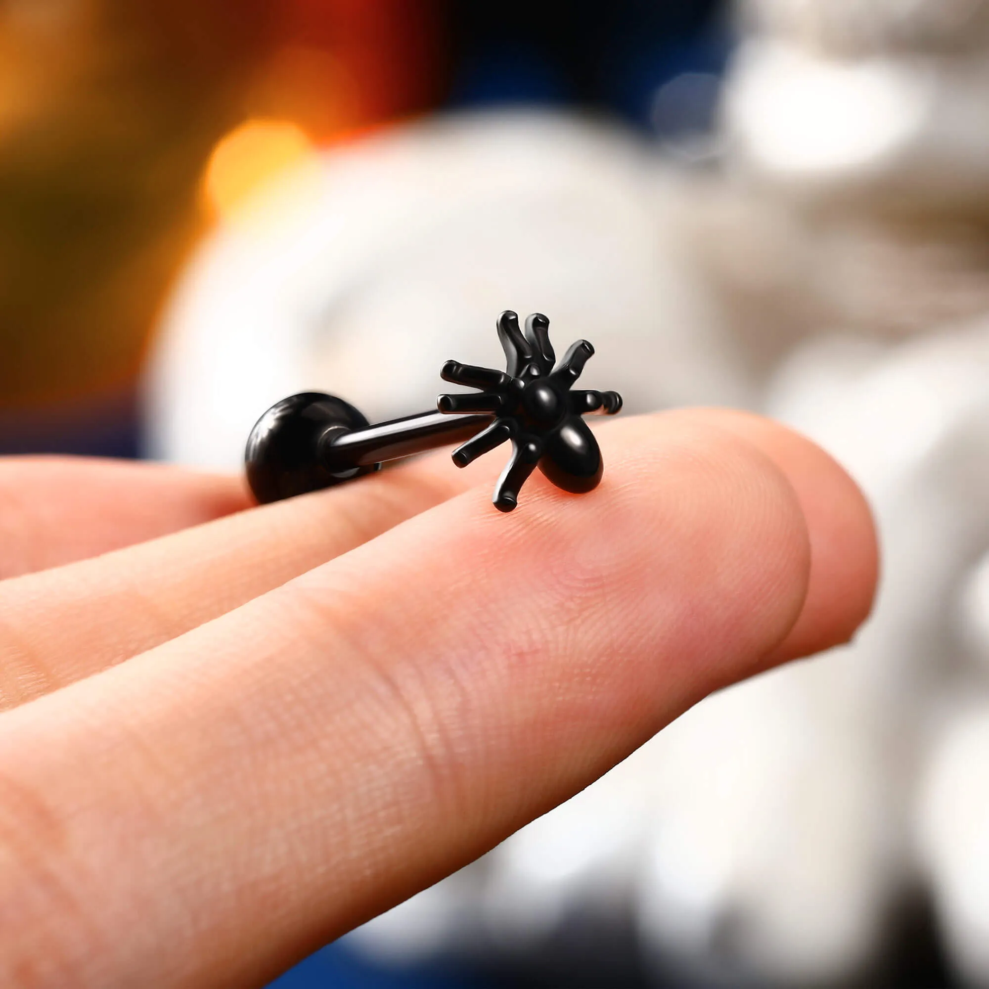 14G Internally Threaded Spider Tongue Piercing Ring