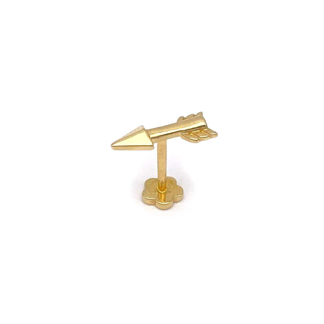 14k Arrow Internal Threaded Stud