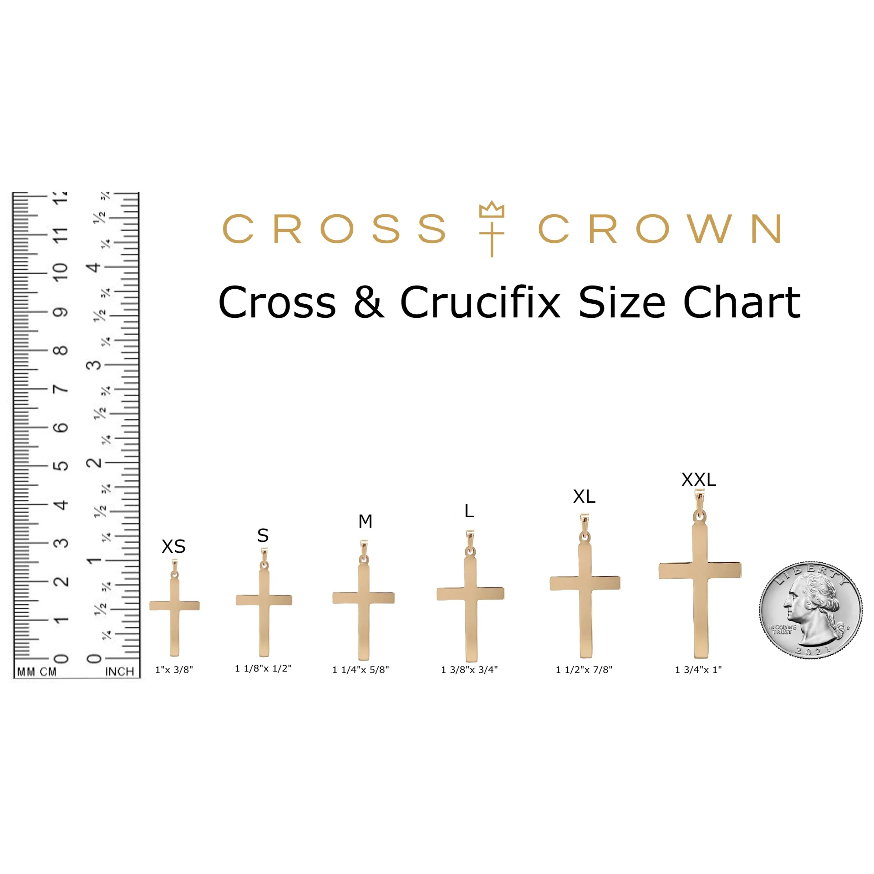 14K GOLD TEXTURED CROSS PENDANT