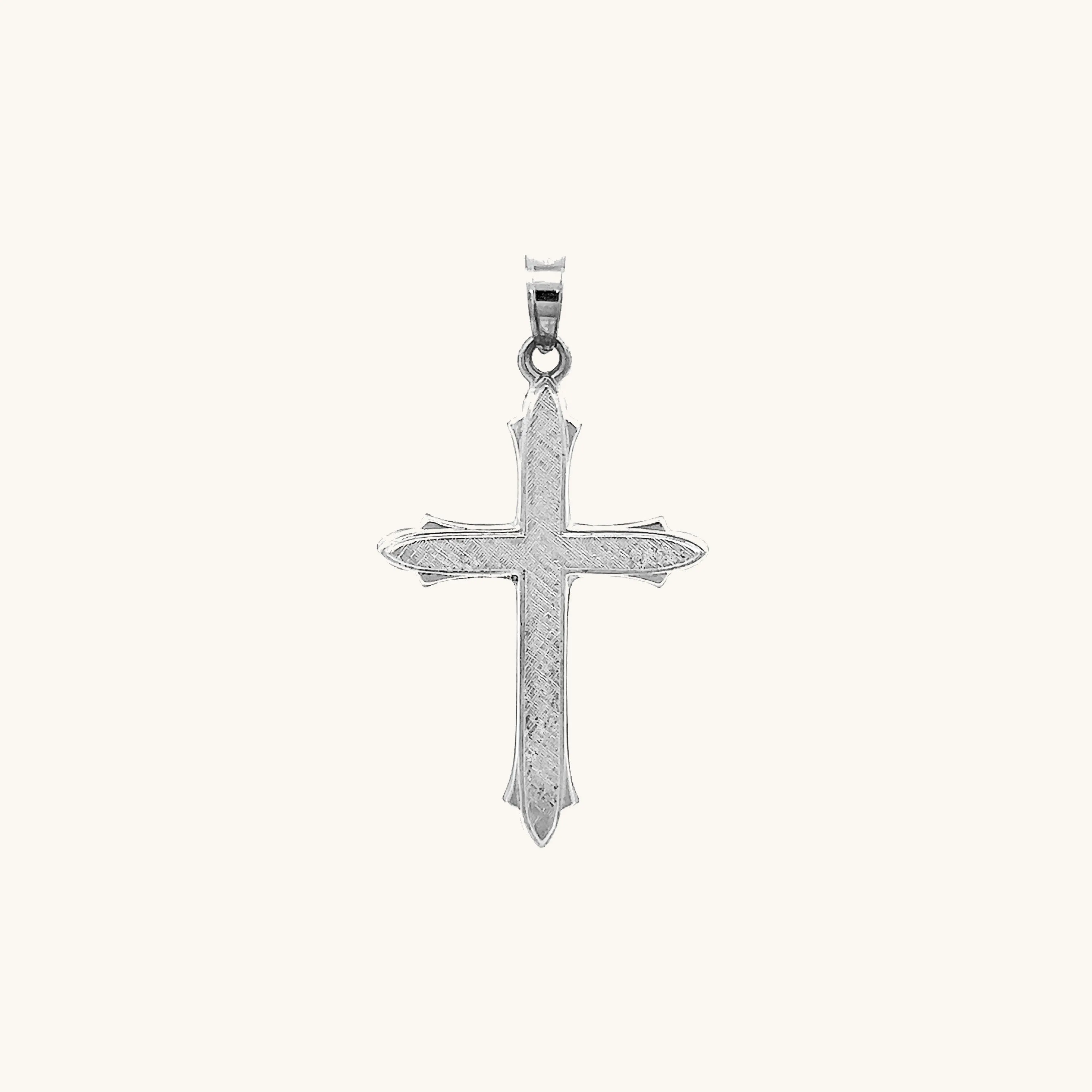 14K GOLD TEXTURED CROSS PENDANT