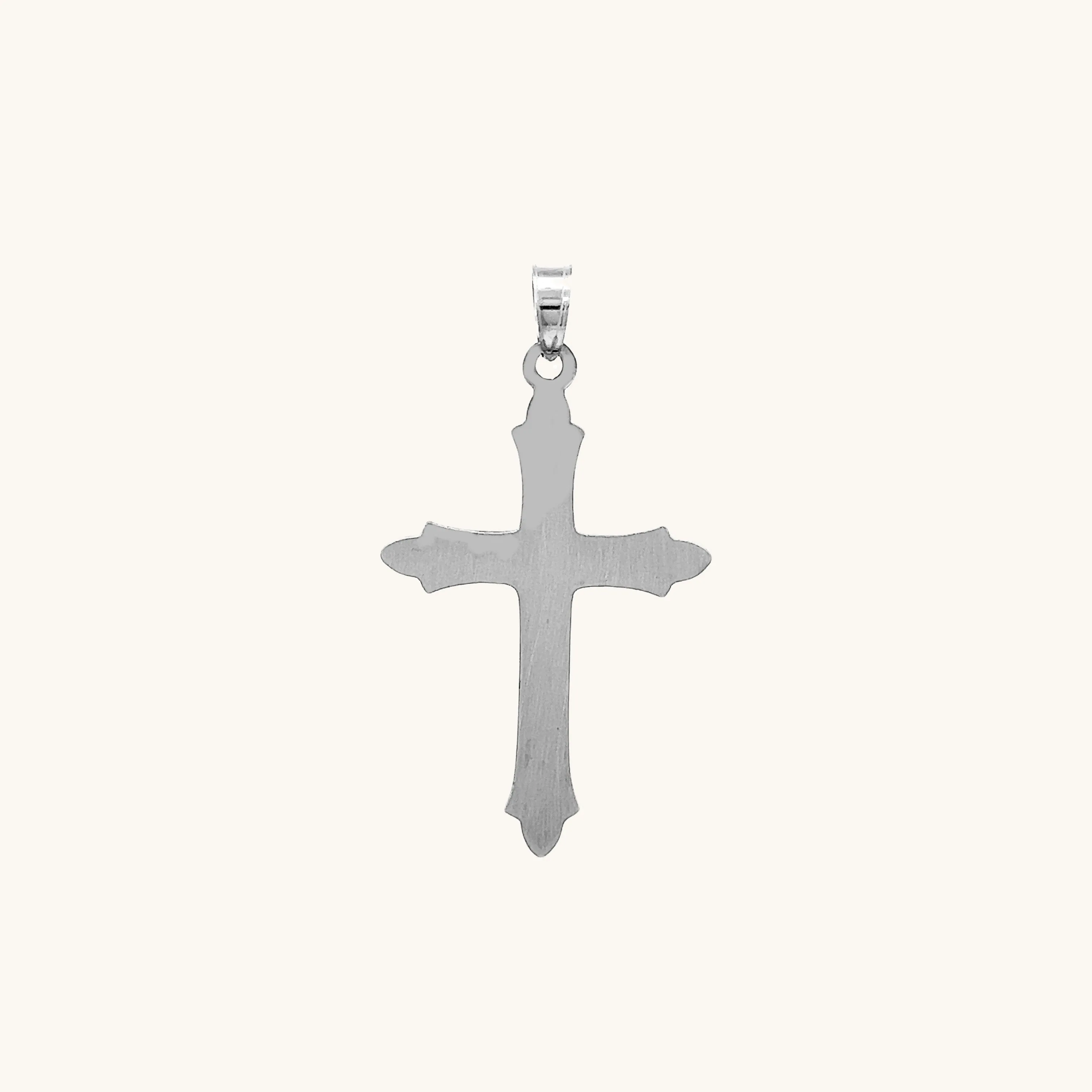 14K GOLD TEXTURED CROSS PENDANT