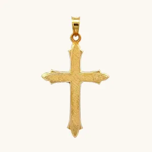 14K GOLD TEXTURED CROSS PENDANT