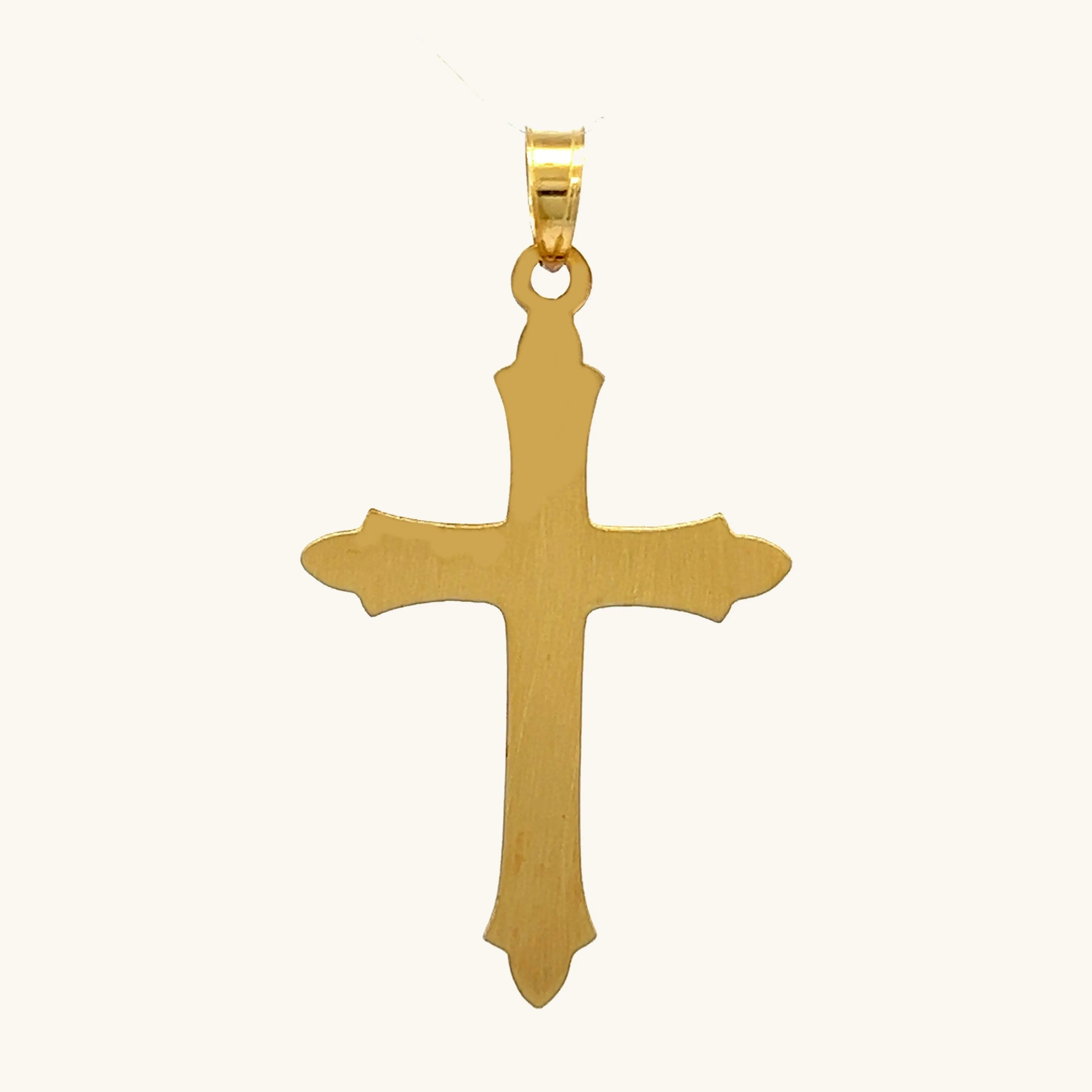 14K GOLD TEXTURED CROSS PENDANT