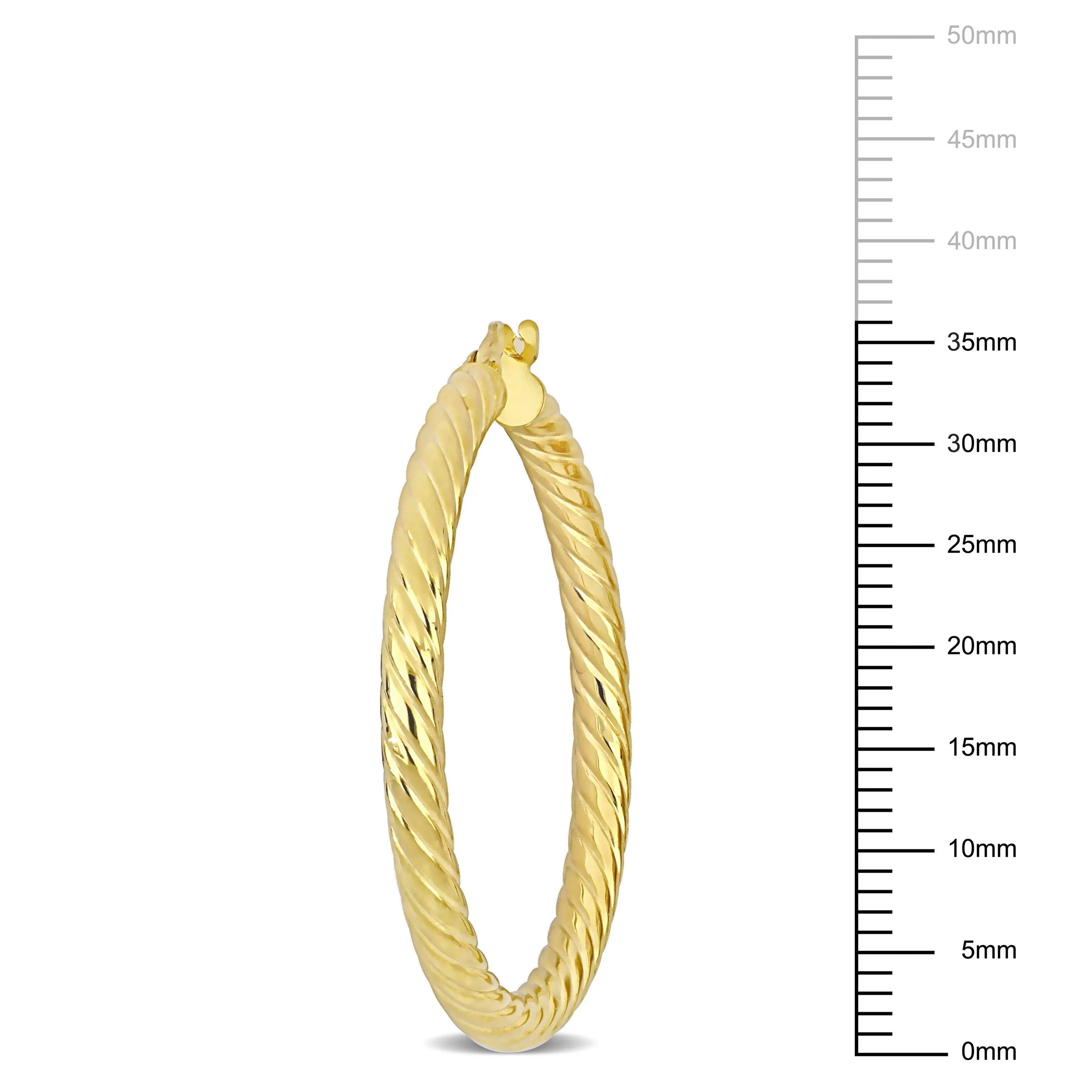 14K Gold Textured Hoops