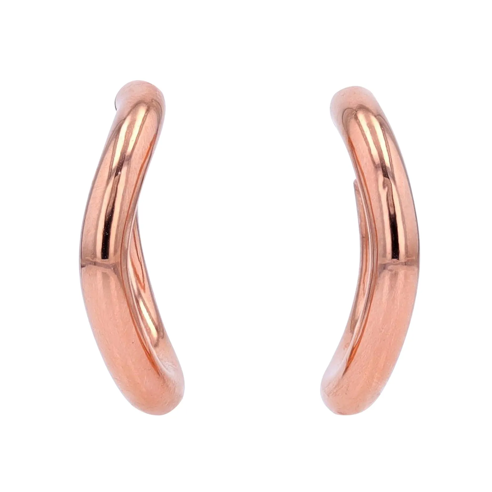 14K RG Curved Hoops