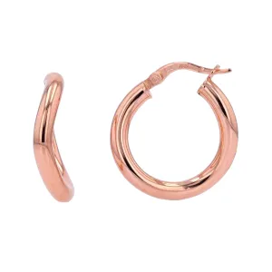 14K RG Curved Hoops