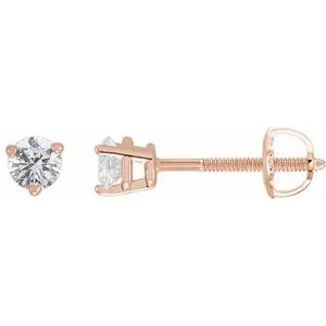 14K Rose 1/3 CTW Natural Diamond Earrings