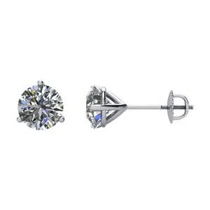 14K White 1/5 CTW Diamond Stud Earrings