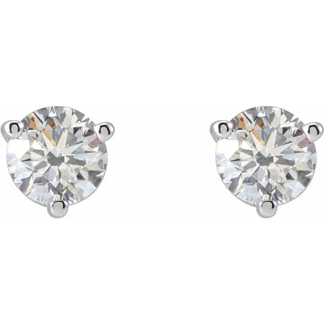 14K White Gold 1/3 CTW Natural Diamond Threaded Post Earrings