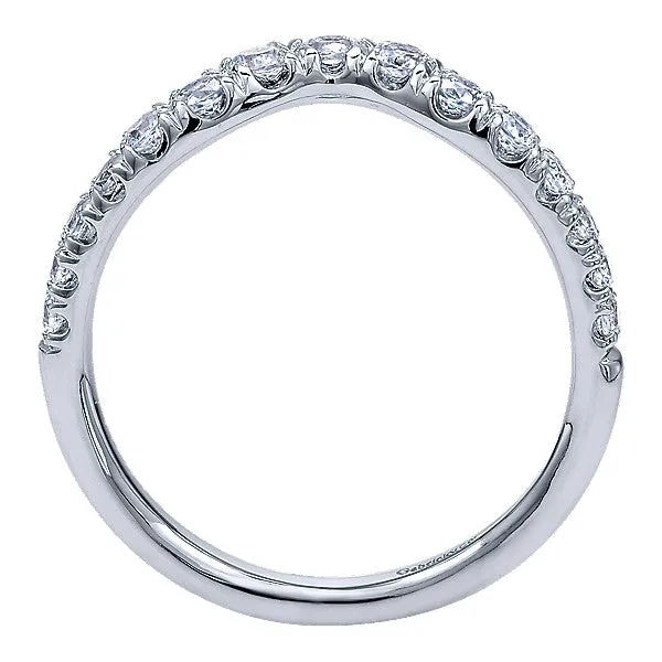 14k White Gold Contemporary Curved Anniversary Band