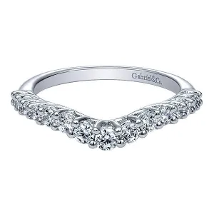14k White Gold Contemporary Curved Anniversary Band