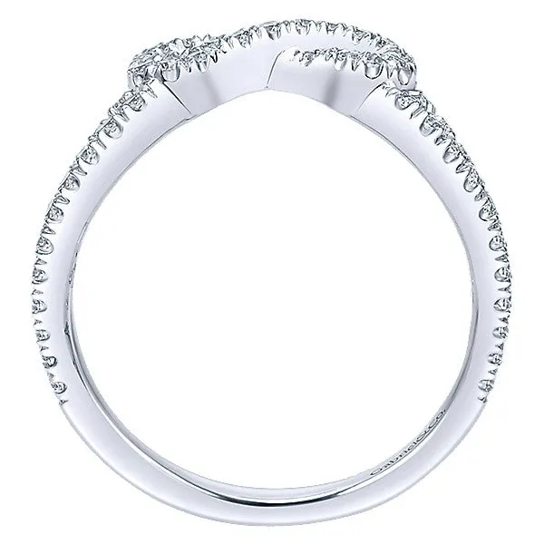 14k White Gold Contemporary Curved Anniversary Band