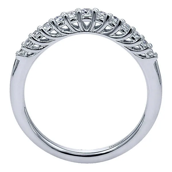 14k White Gold Contemporary Curved Anniversary Band