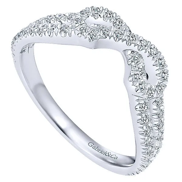14k White Gold Contemporary Curved Anniversary Band