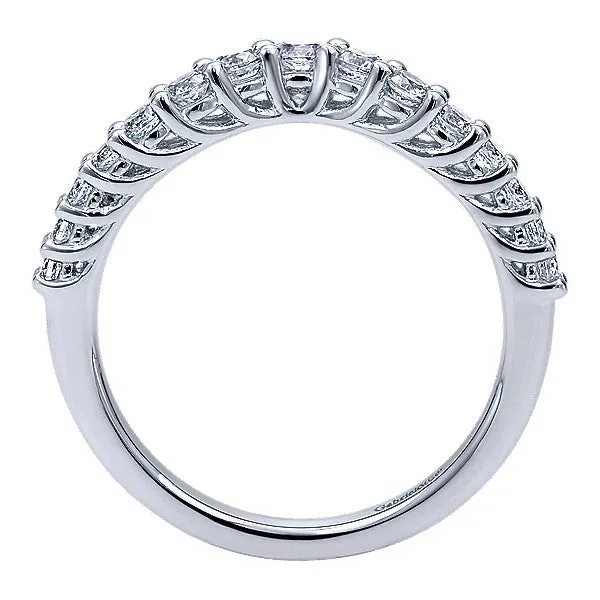 14k White Gold Contemporary Curved Anniversary Band
