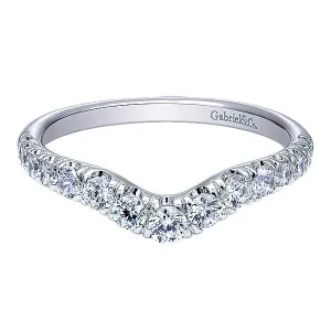 14k White Gold Contemporary Curved Anniversary Band
