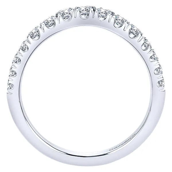14k White Gold Contemporary Curved Anniversary Band