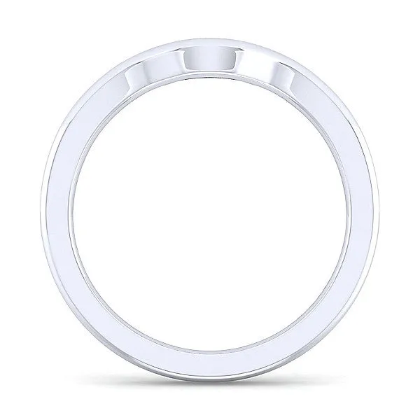 14k White Gold Contemporary Curved Anniversary Band