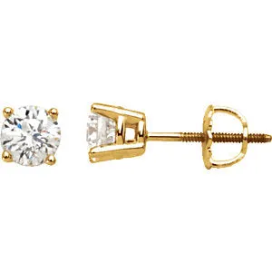 14K Yellow 3.2 mm=1/4 CTW Diamond Earrings