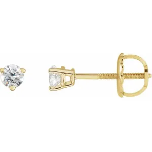 14K Yellow Gold .06 CTW Natural Diamond Threaded Post Earrings