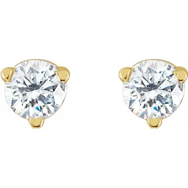 14K Yellow Gold .06 CTW Natural Diamond Threaded Post Earrings