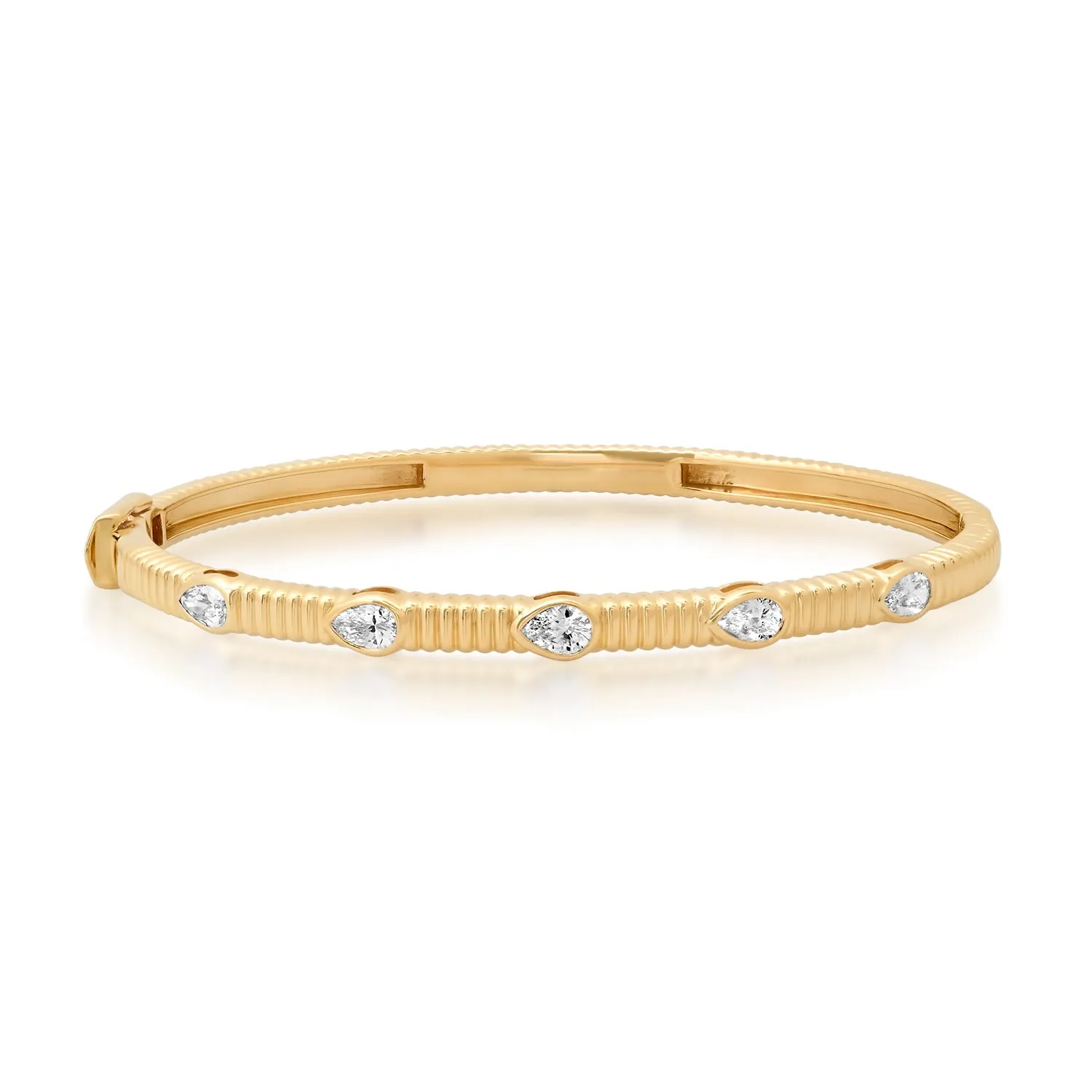 14K YG Nara Pear Shape Diamond Bangle