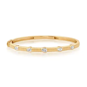 14K YG Nara Pear Shape Diamond Bangle