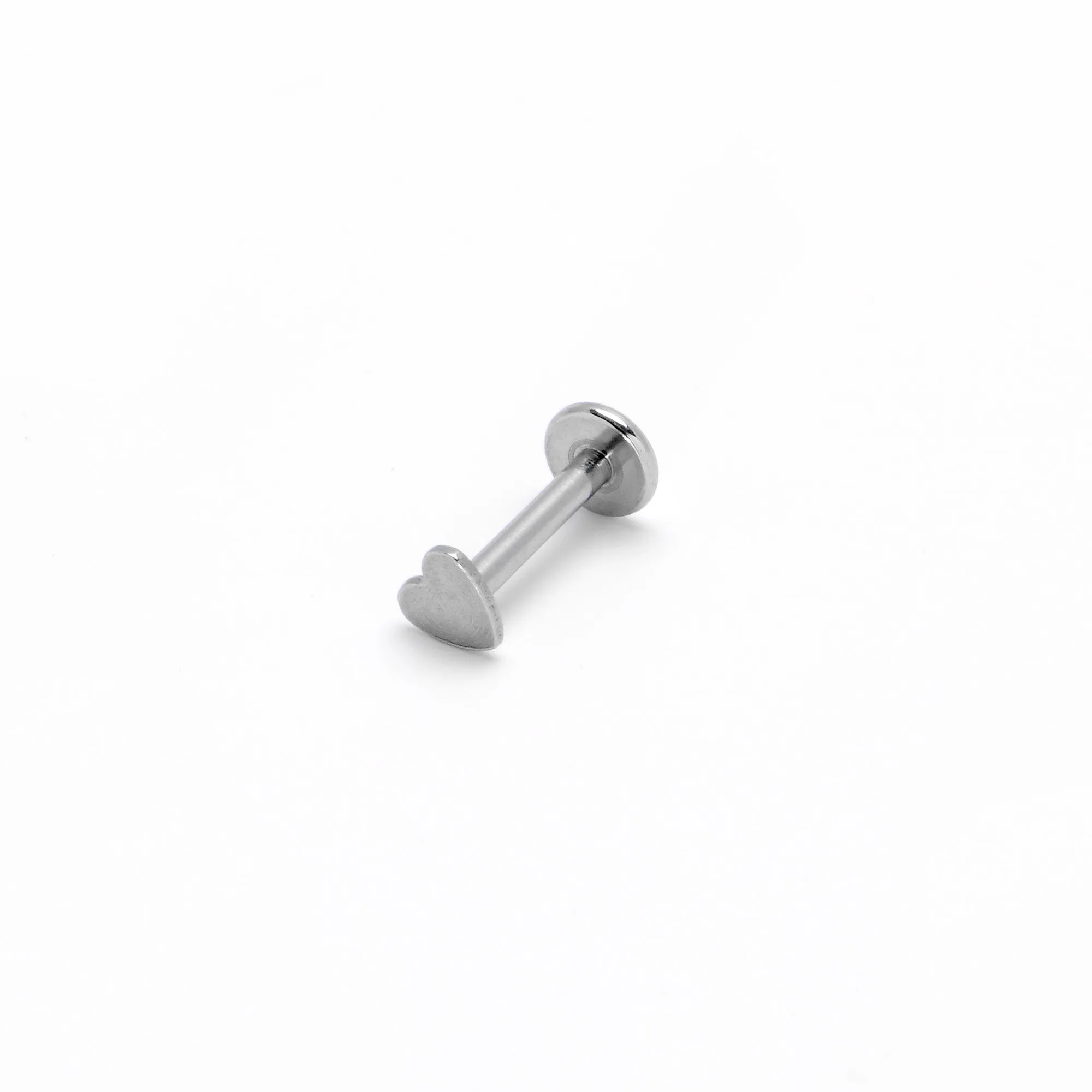 16 Gauge 1/4 Internally Threaded Simple Style Heart Labret Tragus