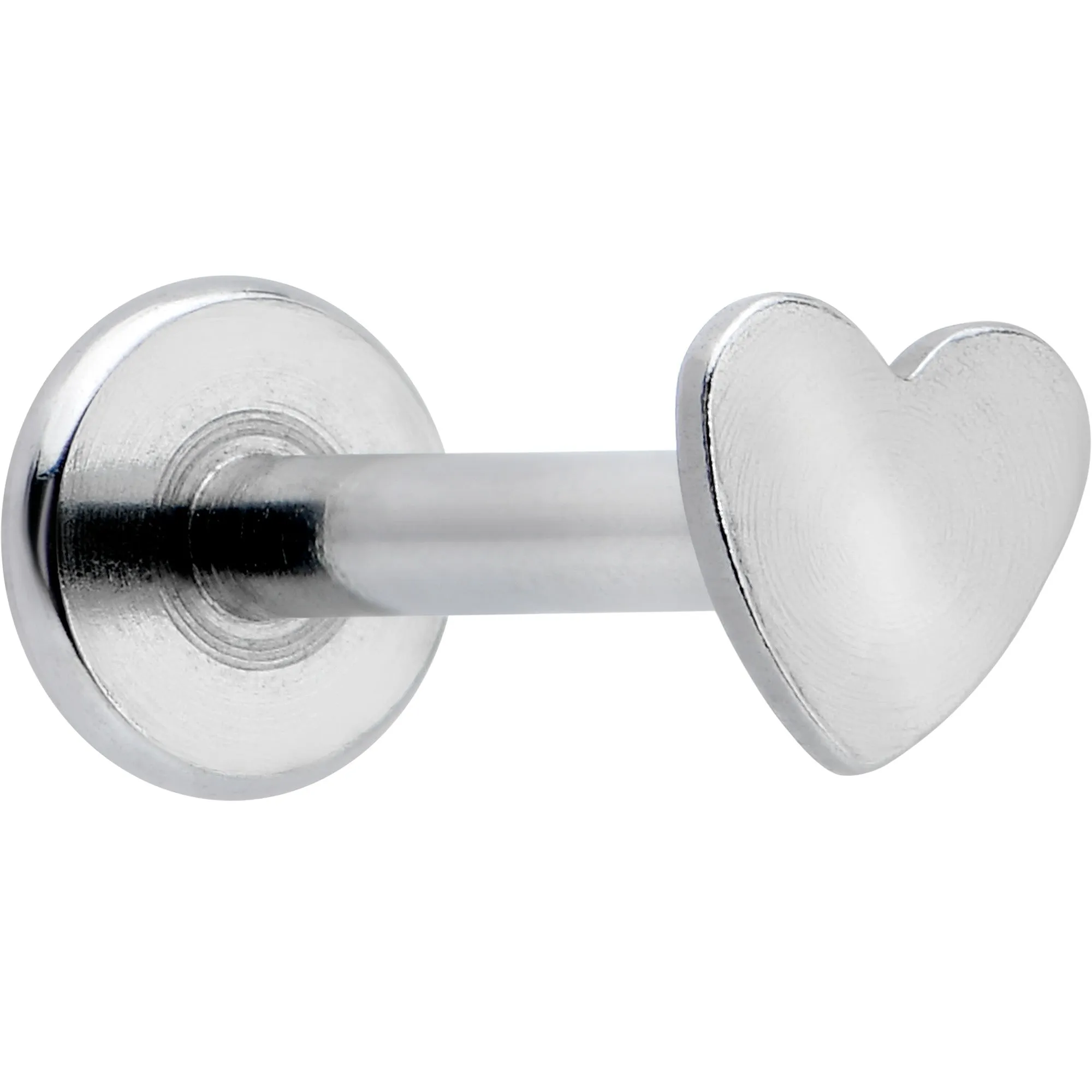 16 Gauge 1/4 Internally Threaded Simple Style Heart Labret Tragus