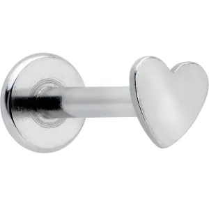 16 Gauge 1/4 Internally Threaded Simple Style Heart Labret Tragus