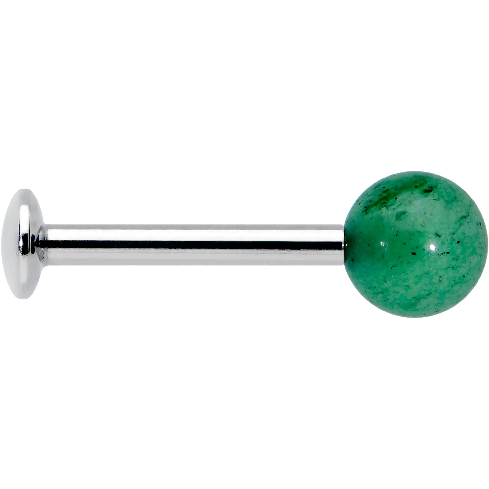 16 Gauge 5/16 Elegant Green Jade Internally Threaded Labret Tragus