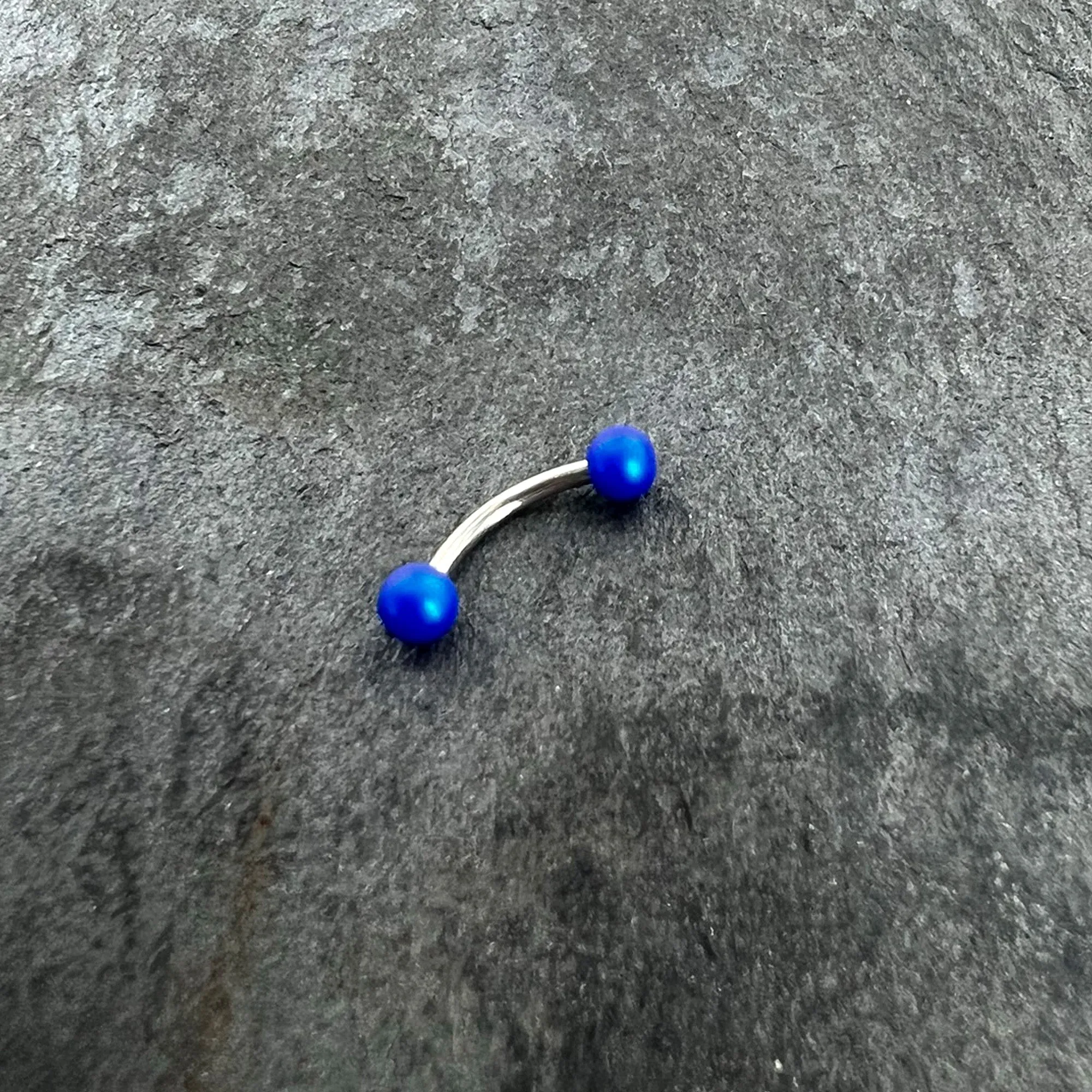 16 Gauge 5/16 Matte Blue Aurora Curved Eyebrow Ring