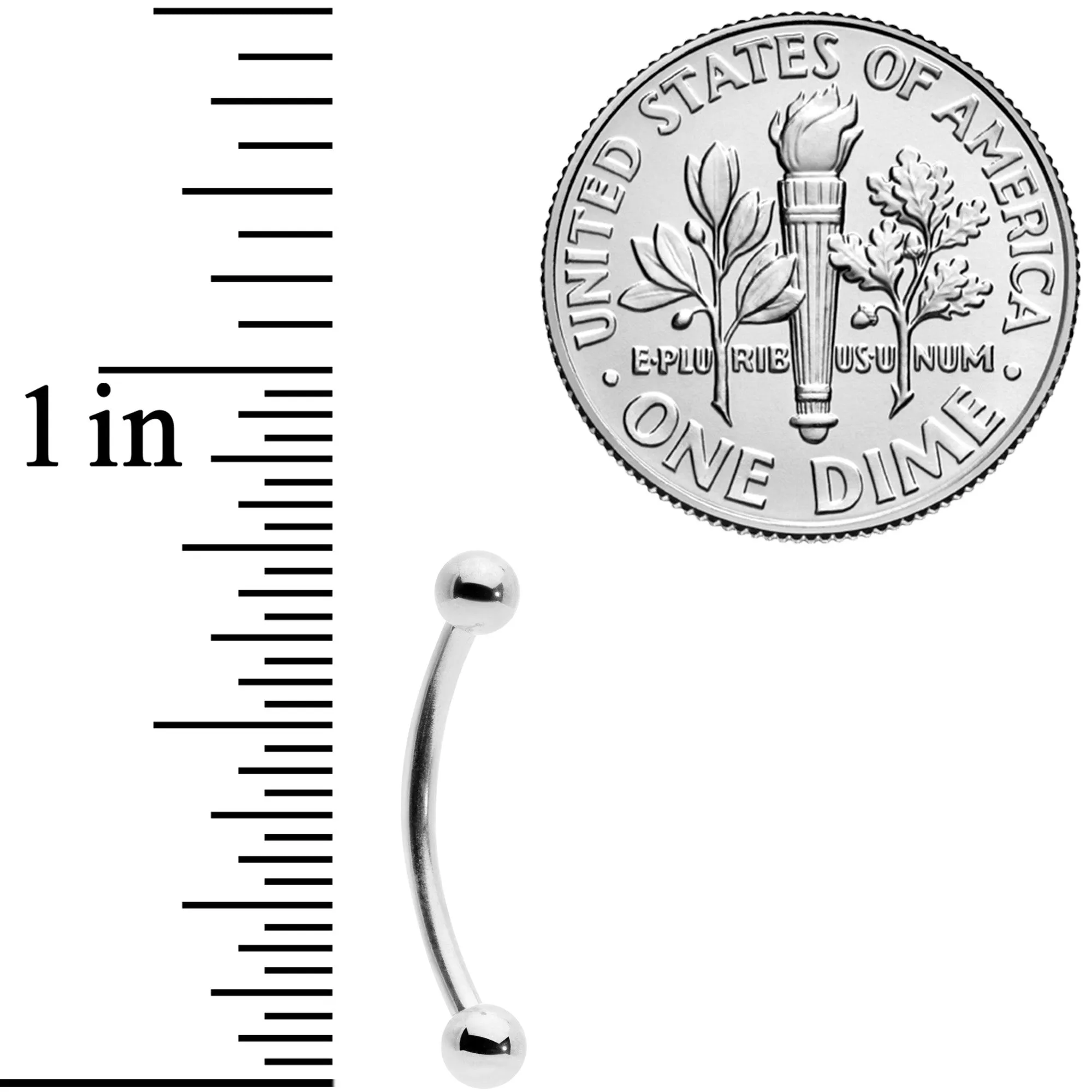 16 Gauge 9/16 Stainless Steel Curved Barbell