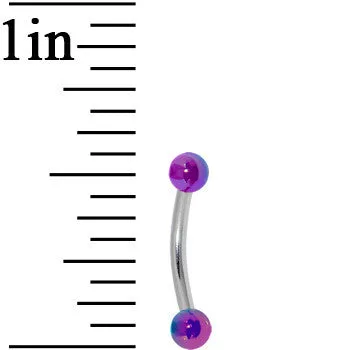 16 Gauge Metallic Acrylic Purple Curved Eyebrow Ring