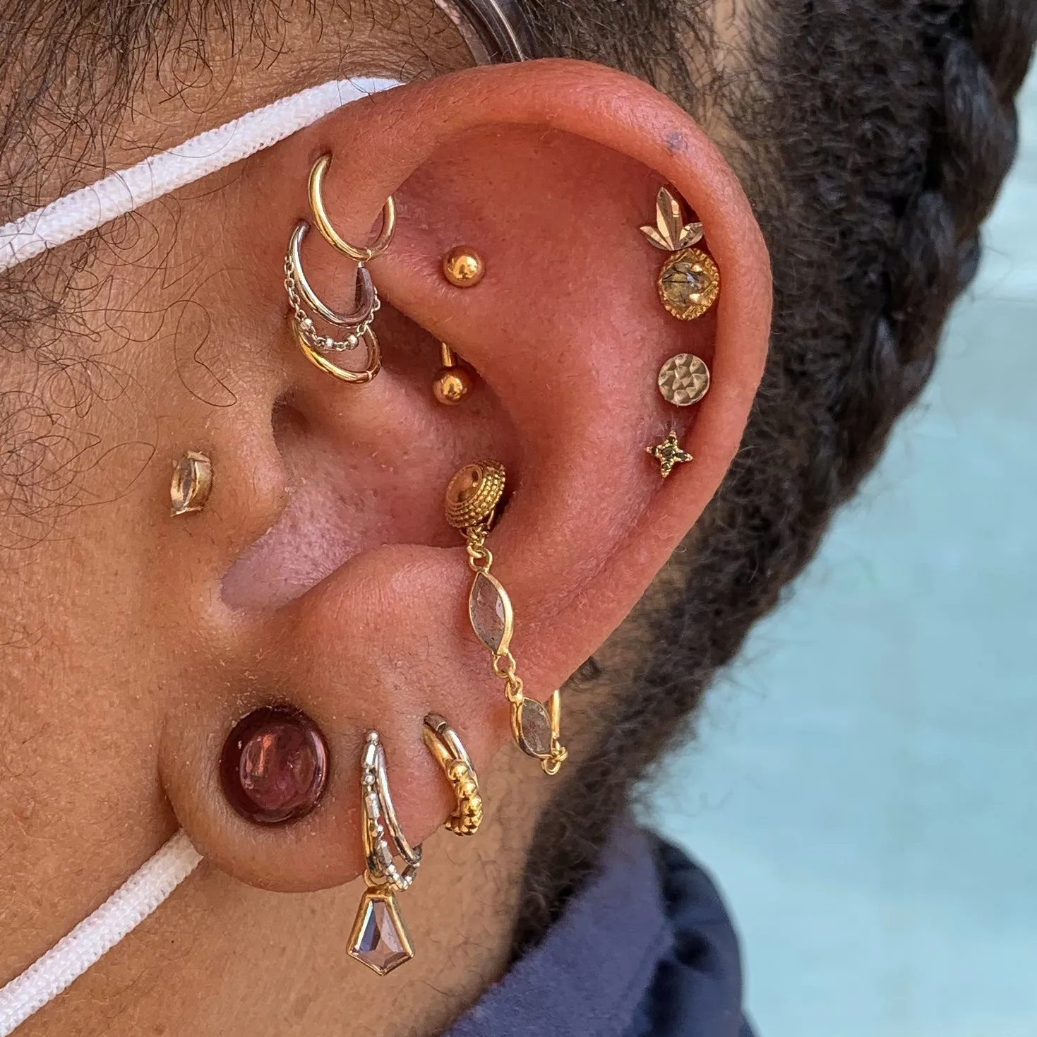 18k Gold Curved Barbell Shaft