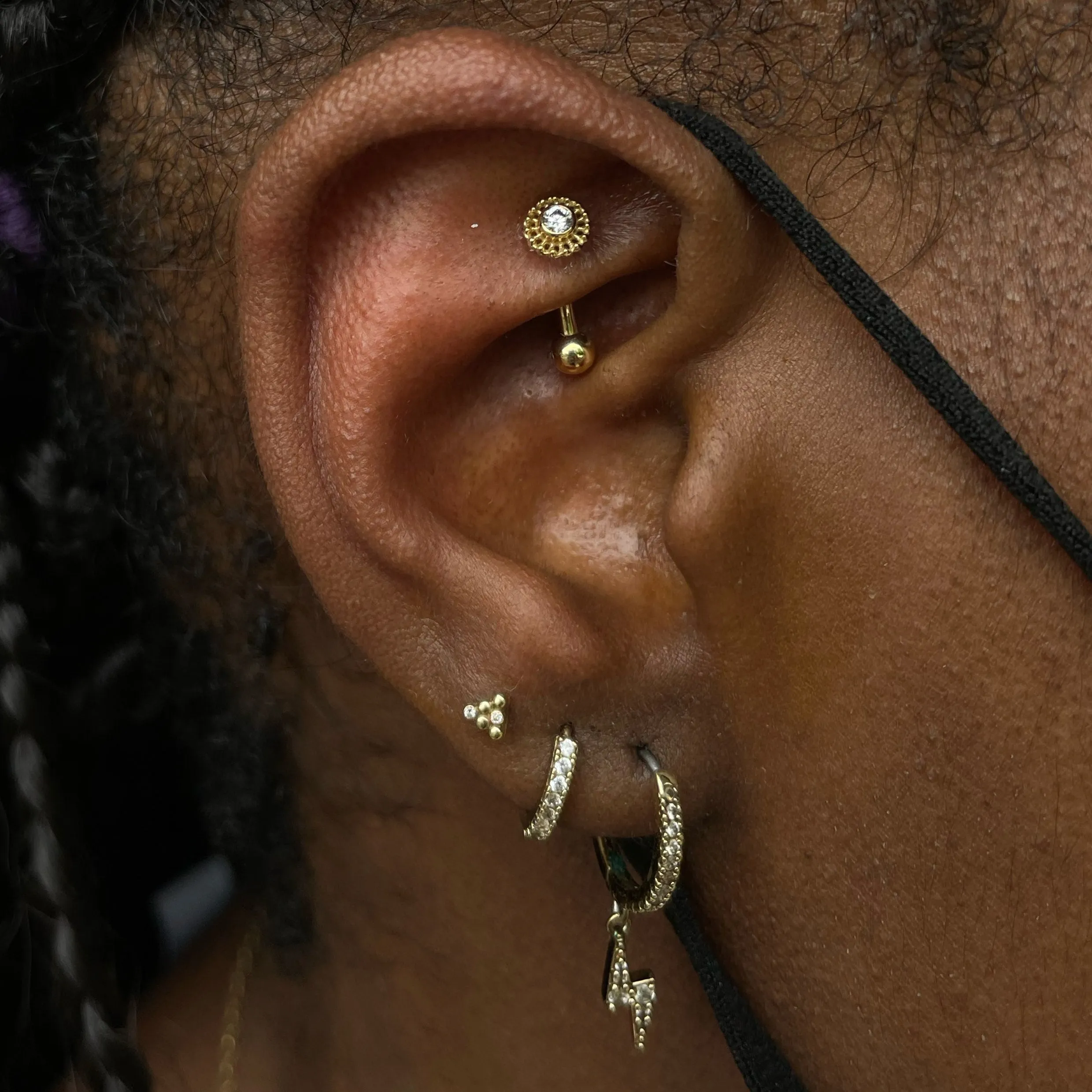 18k Gold Curved Barbell Shaft