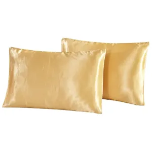 2-Piece Pure Emulation Silk Satin Pillowcase Comfortable Pillow Cover Pillowcase For Bed Throw Single Pillow Covers