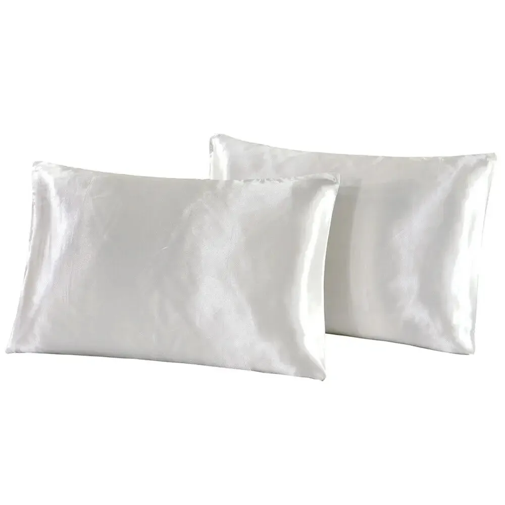 2-Piece Pure Emulation Silk Satin Pillowcase Comfortable Pillow Cover Pillowcase For Bed Throw Single Pillow Covers